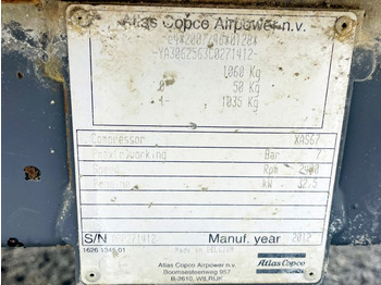 공기 압축기 Atlas Copco XAS67 (3826) : 사진 3
