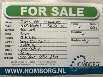 신규 발전기 세트 Iveco FPT Stage 5 Stamford 160 kVA Rental Silent generatorset Stage V New : 사진 2