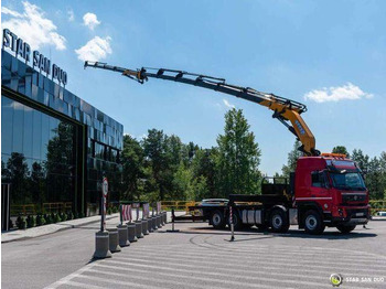 드롭사이드/ 플랫베드 트럭, 크레인 트럭 Volvo FMX 500 8x2 Effer 585 Fly Jib Winch Crane Kran : 사진 3