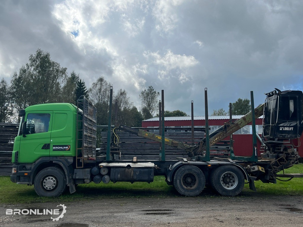 2001 Scania R144 6x4 Loglift + 1997 Närko TP3-RT-280 - 목재 트럭, 크레인 트럭 : 사진 3 2001 Scania R144 6x4 Loglift + 1997 Närko TP3-RT-280 - 목재 트럭, 크레인 트럭 : 사진 3