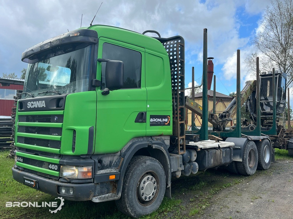 2001 Scania R144 6x4 Loglift + 1997 Närko TP3-RT-280 - 목재 트럭, 크레인 트럭 : 사진 1 2001 Scania R144 6x4 Loglift + 1997 Närko TP3-RT-280 - 목재 트럭, 크레인 트럭 : 사진 1
