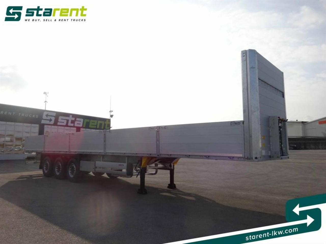 Schmitz Baustofftrailer Liftachse Rungen 80cm Bordwände - 드롭사이드/ 플랫베드 세미 트레일러 : 사진 3 Schmitz Baustofftrailer Liftachse Rungen 80cm Bordwände - 드롭사이드/ 플랫베드 세미 트레일러 : 사진 3