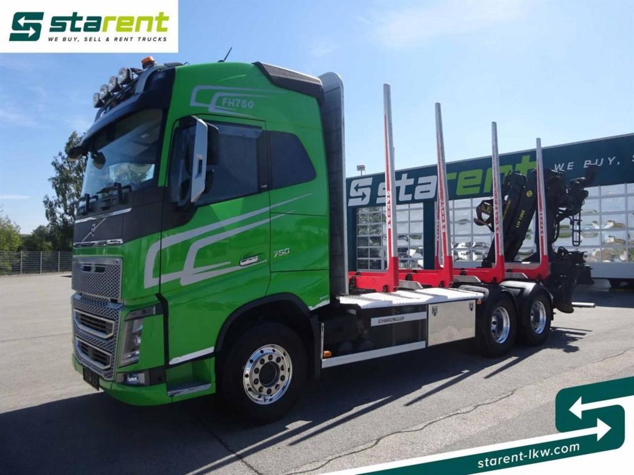 Volvo FH16 750 6x4 Holzaufbau mit Kran (Tajfun LIV120Z) - 목재 트럭 : 사진 1 Volvo FH16 750 6x4 Holzaufbau mit Kran (Tajfun LIV120Z) - 목재 트럭 : 사진 1