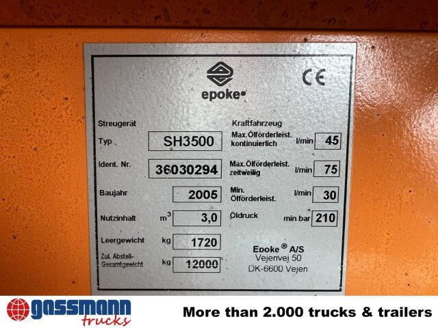 Aufsatzsalzstreuer SH3500 ca. 3m³ - 모래/ 소금 살포기 : 사진 2 Aufsatzsalzstreuer SH3500 ca. 3m³ - 모래/ 소금 살포기 : 사진 2