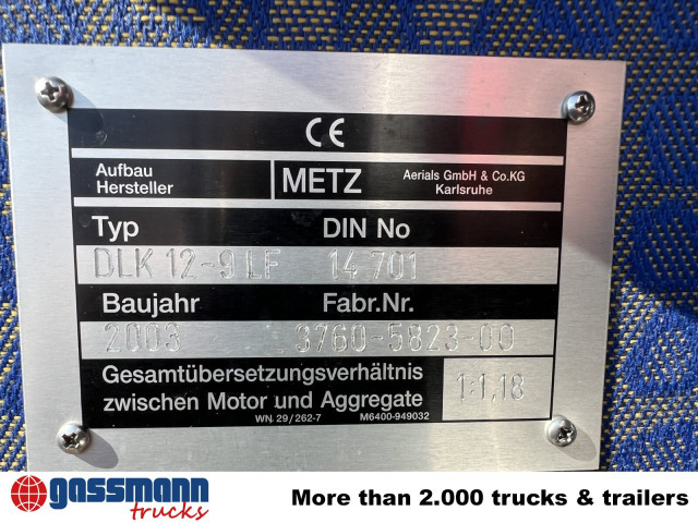 MAN LE 15.255 4x2 LLC Doka, Metz DLA-K 12/9 - 소방차 : 사진 4 MAN LE 15.255 4x2 LLC Doka, Metz DLA-K 12/9 - 소방차 : 사진 4