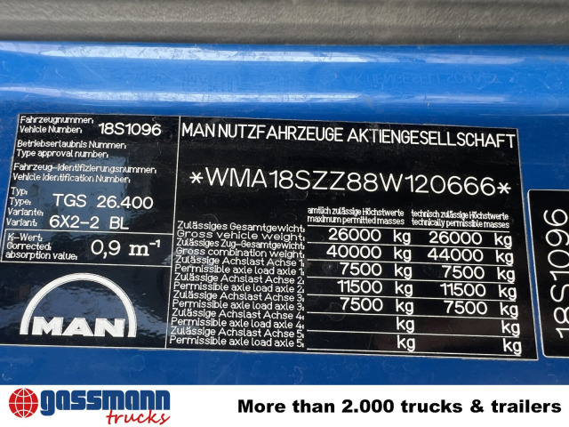 MAN TGA 26.400 6x2-4 BL, A1, Lenk-/Liftachse, ADR, - 유조트럭 : 사진 4 MAN TGA 26.400 6x2-4 BL, A1, Lenk-/Liftachse, ADR, - 유조트럭 : 사진 4