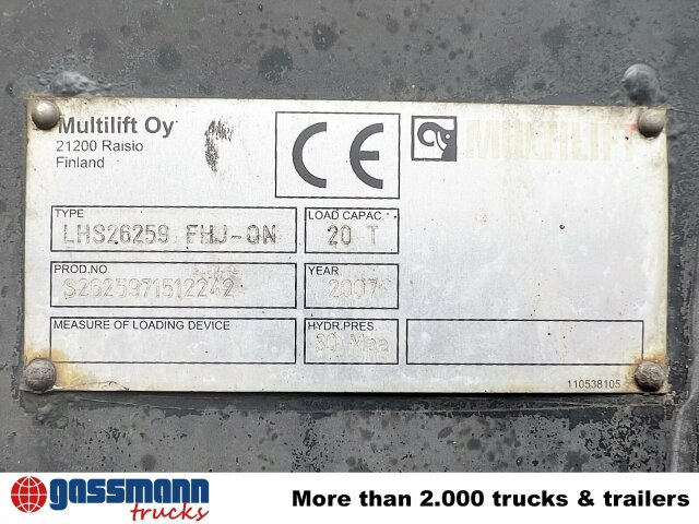 MAN TGA 26.440 6X2-2 BL, Liftachse - 후크 리프트 트럭 : 사진 2 MAN TGA 26.440 6X2-2 BL, Liftachse - 후크 리프트 트럭 : 사진 2