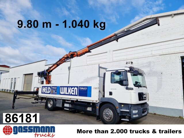 MAN TGM 18.340 4x2 BL, Atlas Ladekran 135.2 V, 9.8m - 드롭사이드/ 플랫베드 트럭, 크레인 트럭 : 사진 1 MAN TGM 18.340 4x2 BL, Atlas Ladekran 135.2 V, 9.8m - 드롭사이드/ 플랫베드 트럭, 크레인 트럭 : 사진 1