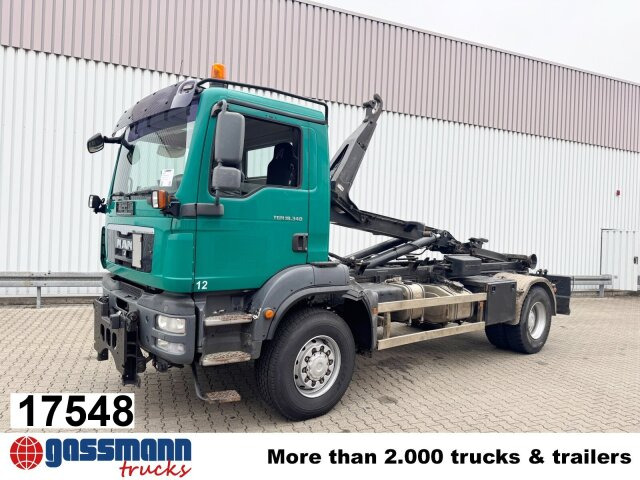 MAN TGM 18.340 4x4 BB, Hiab LHT 19046 Abrollkipper, - 후크 리프트 트럭 : 사진 1 MAN TGM 18.340 4x4 BB, Hiab LHT 19046 Abrollkipper, - 후크 리프트 트럭 : 사진 1