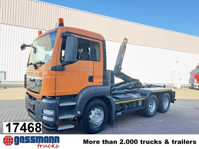 MAN TGS 26.360/440 6x4 BB, 2x AHK, Hiab Abroller Bj. - 후크 리프트 트럭 : 사진 1 MAN TGS 26.360/440 6x4 BB, 2x AHK, Hiab Abroller Bj. - 후크 리프트 트럭 : 사진 1