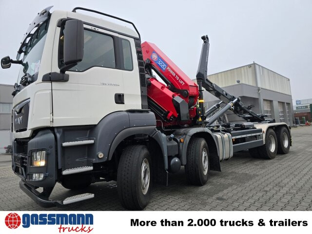 MAN TGS 35.480 8X4 BL, Intarder, Kran HMF 3220-K6, - 후크 리프트 트럭, 크레인 트럭 : 사진 2 MAN TGS 35.480 8X4 BL, Intarder, Kran HMF 3220-K6, - 후크 리프트 트럭, 크레인 트럭 : 사진 2
