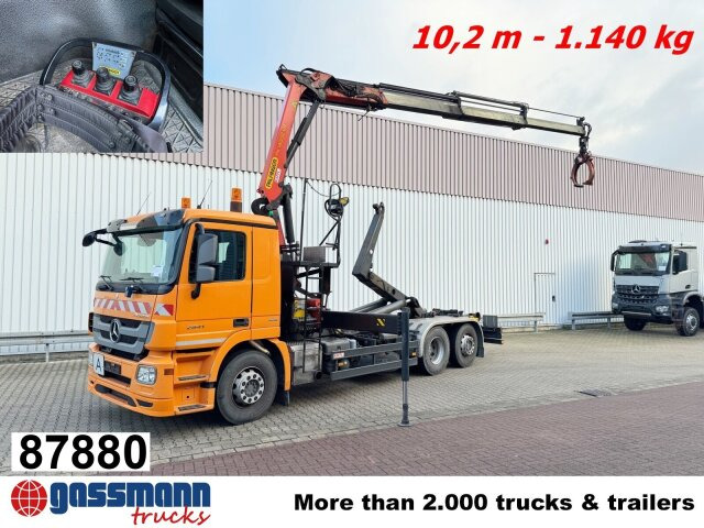 Mercedes-Benz Actros 2541 L 6x2, Lenkachse, Meiller RK 20.65, - 후크 리프트 트럭, 크레인 트럭 : 사진 1 Mercedes-Benz Actros 2541 L 6x2, Lenkachse, Meiller RK 20.65, - 후크 리프트 트럭, 크레인 트럭 : 사진 1