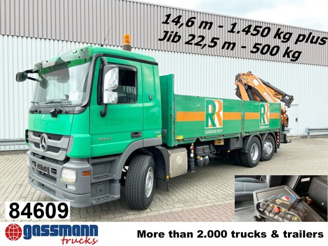 Mercedes-Benz Actros 2544 L 6x2, Retarder, Lenkachse, Heckkran - 드롭사이드/ 플랫베드 트럭, 크레인 트럭 : 사진 1 Mercedes-Benz Actros 2544 L 6x2, Retarder, Lenkachse, Heckkran - 드롭사이드/ 플랫베드 트럭, 크레인 트럭 : 사진 1