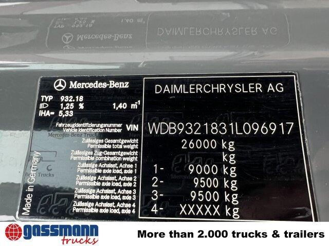 Mercedes-Benz Actros 3346 AK 6x6 - 캡 새시 트럭 : 사진 3 Mercedes-Benz Actros 3346 AK 6x6 - 캡 새시 트럭 : 사진 3