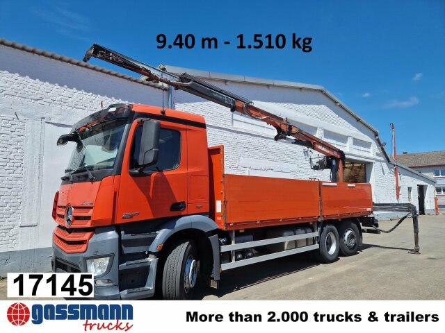 Mercedes-Benz Arocs 2545 L/6x2/4, Atlas Kran, 145.2-A19 VB, - 드롭사이드/ 플랫베드 트럭, 크레인 트럭 : 사진 1 Mercedes-Benz Arocs 2545 L/6x2/4, Atlas Kran, 145.2-A19 VB, - 드롭사이드/ 플랫베드 트럭, 크레인 트럭 : 사진 1