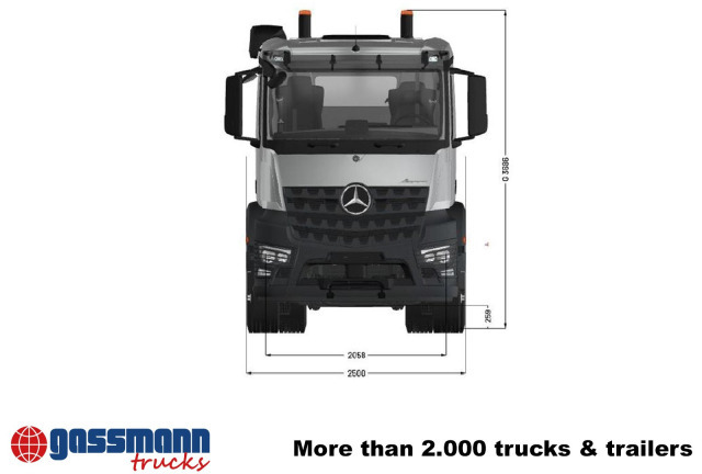 Mercedes-Benz Arocs 3253 L 8x4/4, MultimediaCockpit, Navi, - 캡 새시 트럭 : 사진 3 Mercedes-Benz Arocs 3253 L 8x4/4, MultimediaCockpit, Navi, - 캡 새시 트럭 : 사진 3