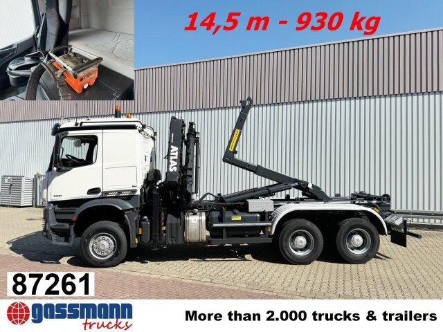 Mercedes-Benz Arocs 3351 AK 6x6, Retarder, Navi, Grounder, - 후크 리프트 트럭, 크레인 트럭 : 사진 1 Mercedes-Benz Arocs 3351 AK 6x6, Retarder, Navi, Grounder, - 후크 리프트 트럭, 크레인 트럭 : 사진 1