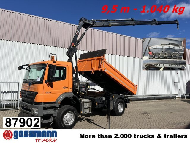 Mercedes-Benz Axor 1829 AK 4x4 mit Kran Hiab XS 111BS-3 HiDuo, - 덤프트럭, 크레인 트럭 : 사진 1 Mercedes-Benz Axor 1829 AK 4x4 mit Kran Hiab XS 111BS-3 HiDuo, - 덤프트럭, 크레인 트럭 : 사진 1