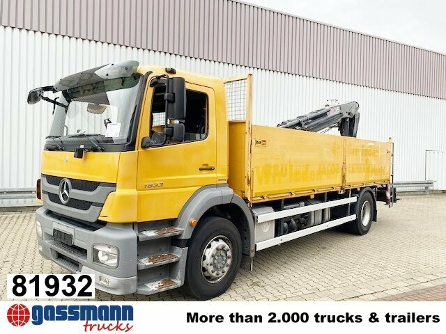 Mercedes-Benz Axor 1833 L 4x2 mit Heckkran Hiab XS 133 K-2 - 드롭사이드/ 플랫베드 트럭, 크레인 트럭 : 사진 1 Mercedes-Benz Axor 1833 L 4x2 mit Heckkran Hiab XS 133 K-2 - 드롭사이드/ 플랫베드 트럭, 크레인 트럭 : 사진 1