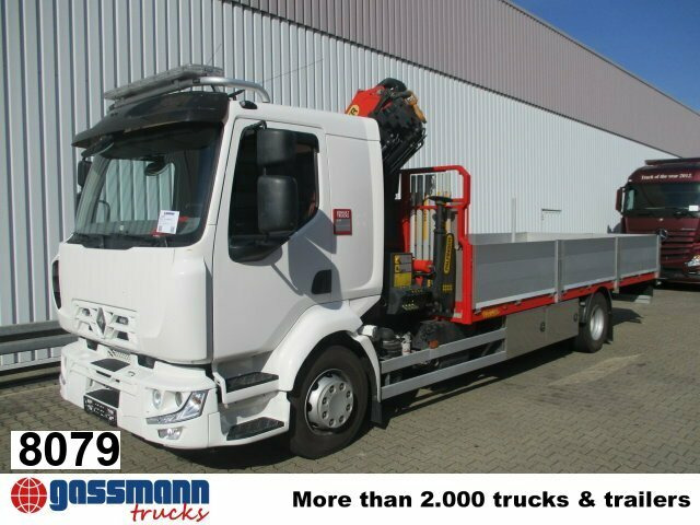 Renault Midlum 220 DXi 4x2 mit Kran Palfinger PK 11001 - 드롭사이드/ 플랫베드 트럭, 크레인 트럭 : 사진 1 Renault Midlum 220 DXi 4x2 mit Kran Palfinger PK 11001 - 드롭사이드/ 플랫베드 트럭, 크레인 트럭 : 사진 1