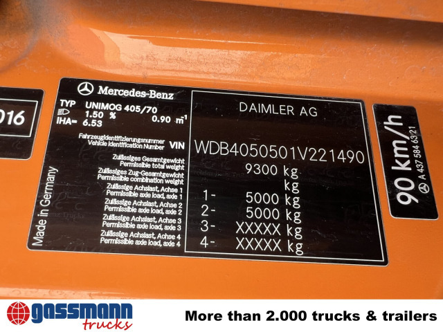 Unimog U 20 U405/70 4x4, Kipper, Winterdienstplatte - 밴 : 사진 5 Unimog U 20 U405/70 4x4, Kipper, Winterdienstplatte - 밴 : 사진 5