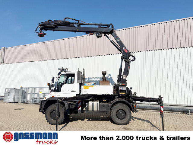 Unimog U400 4x4, Frontzapfwelle, Heckkran Hiab XS - 드롭사이드/ 플랫베드 트럭, 크레인 트럭 : 사진 5 Unimog U400 4x4, Frontzapfwelle, Heckkran Hiab XS - 드롭사이드/ 플랫베드 트럭, 크레인 트럭 : 사진 5
