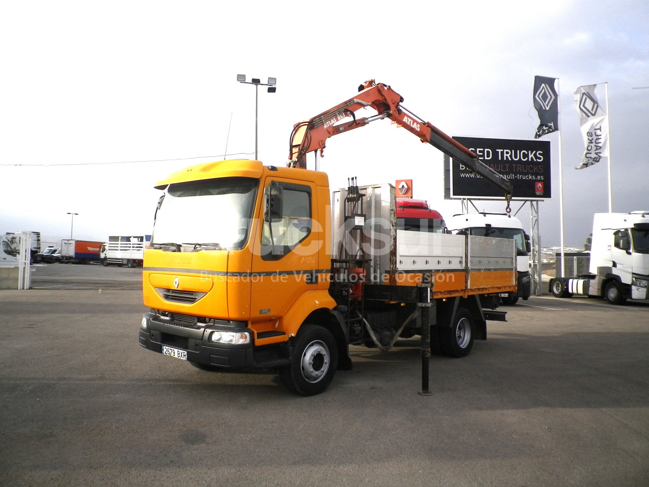 RENAULT MIDLUM 220.14C GRUA - 드롭사이드/ 플랫베드 트럭, 크레인 트럭 : 사진 1 RENAULT MIDLUM 220.14C GRUA - 드롭사이드/ 플랫베드 트럭, 크레인 트럭 : 사진 1
