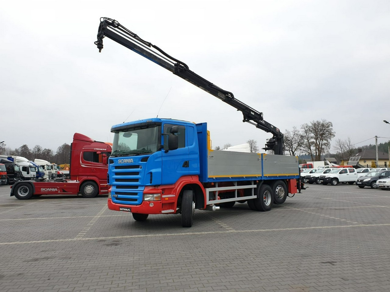 Scania R 400 LB 6x2 HDS Budowlanka Widły Oś Skrętna Super Stan - 드롭사이드/ 플랫베드 트럭, 크레인 트럭 : 사진 3 Scania R 400 LB 6x2 HDS Budowlanka Widły Oś Skrętna Super Stan - 드롭사이드/ 플랫베드 트럭, 크레인 트럭 : 사진 3