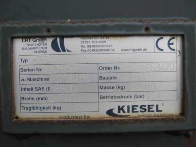LRT NIEDERHALTERSCHAUFEL 2700MM Hitachi ZW180 - 버킷 건설기계 용 : 사진 2 LRT NIEDERHALTERSCHAUFEL 2700MM Hitachi ZW180 - 버킷 건설기계 용 : 사진 2