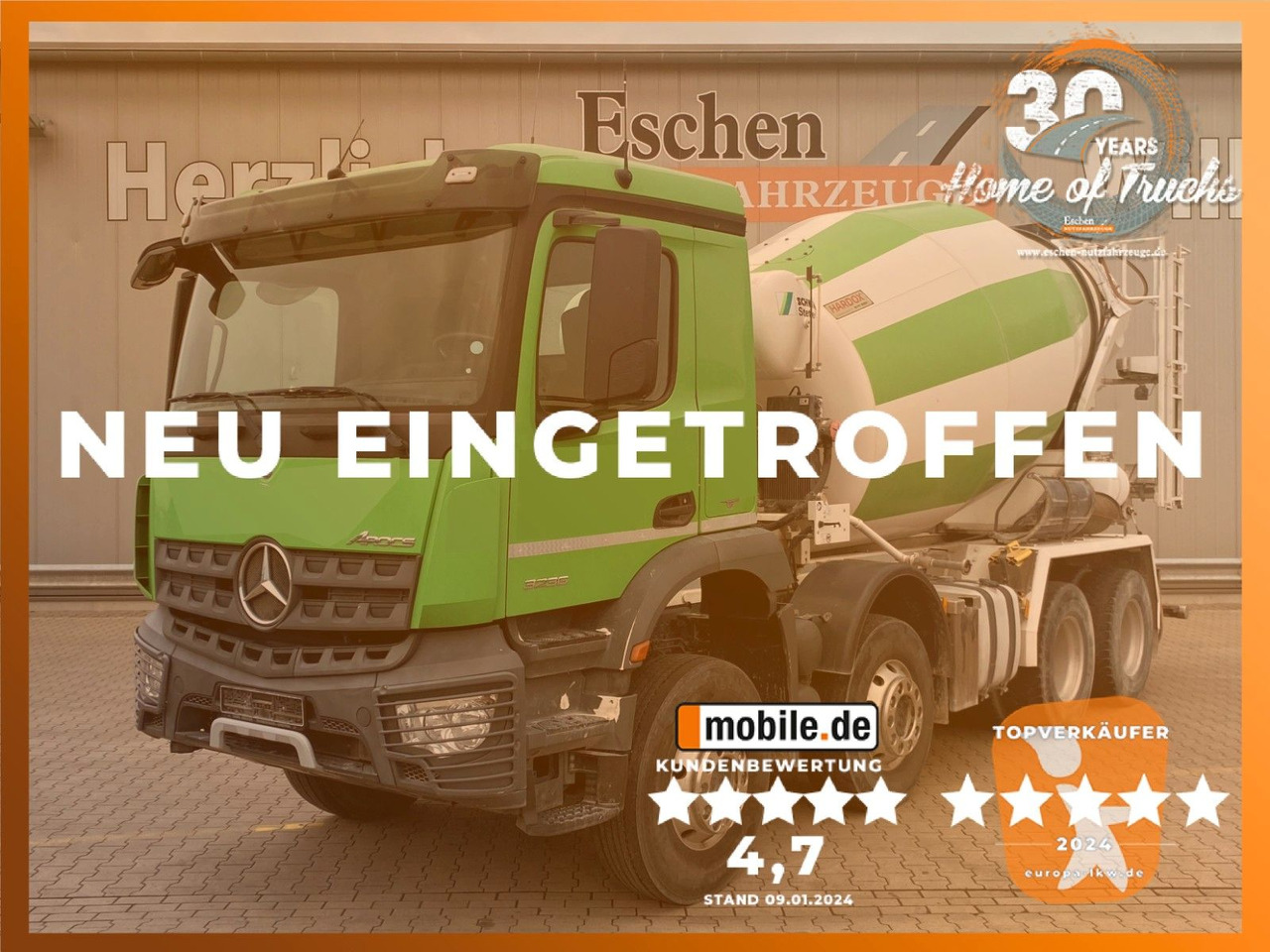 Mercedes-Benz 3236 Arocs | 9m³ Stetter*Klima*Navi*Blatt*1.Hand - 콘크리트 믹서 트럭 : 사진 1 Mercedes-Benz 3236 Arocs | 9m³ Stetter*Klima*Navi*Blatt*1.Hand - 콘크리트 믹서 트럭 : 사진 1