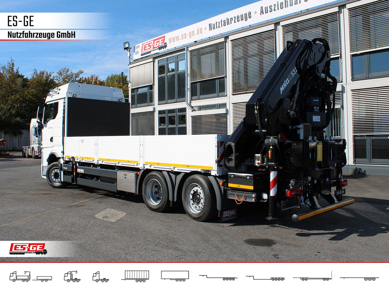 MAN TGX 26.480 6x2-4 LL, MKG-Ladekran HLK531 a5 - 드롭사이드/ 플랫베드 트럭, 크레인 트럭 : 사진 2 MAN TGX 26.480 6x2-4 LL, MKG-Ladekran HLK531 a5 - 드롭사이드/ 플랫베드 트럭, 크레인 트럭 : 사진 2