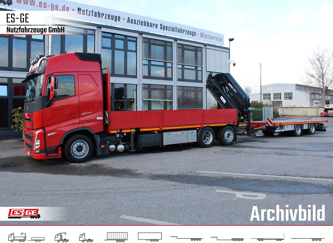 Volvo FH 460 6x2R NLA, MKG HLK 531HP a6 - 드롭사이드/ 플랫베드 트럭, 크레인 트럭 : 사진 1 Volvo FH 460 6x2R NLA, MKG HLK 531HP a6 - 드롭사이드/ 플랫베드 트럭, 크레인 트럭 : 사진 1