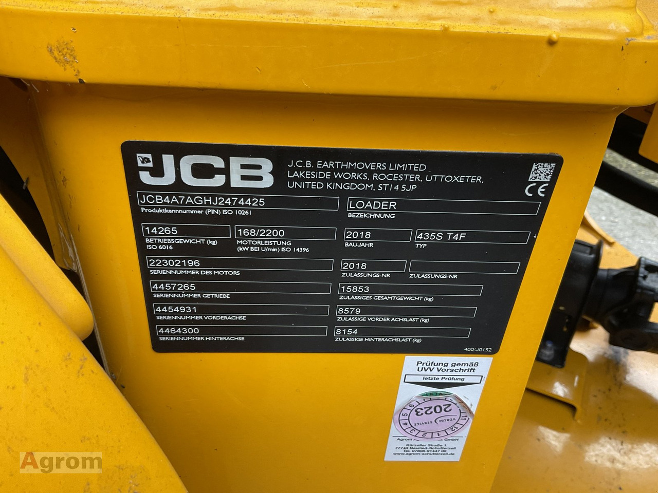 JCB 435 S Agri HighLift - 휠 로더 : 사진 2 JCB 435 S Agri HighLift - 휠 로더 : 사진 2