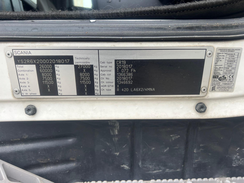 트랙터 유닛 Scania R420 LA6X2/4MNA - HYDRAULIC : 사진 15