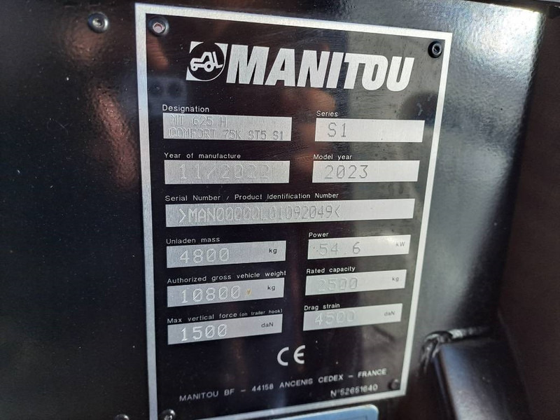 텔레스코픽 핸들러 Manitou MT 625 H : 사진 18