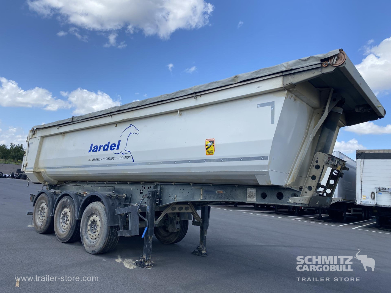 SCHMITZ Tipper Steel half pipe body 24m³ - 덤프 세미 트레일러 : 사진 1 SCHMITZ Tipper Steel half pipe body 24m³ - 덤프 세미 트레일러 : 사진 1