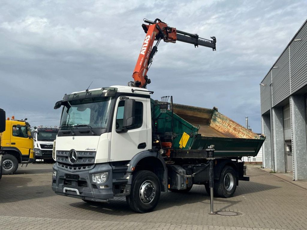 Mercedes-Benz Arocs 1835 K 2-Achs Kipper Kran Atlas 126.3 - 덤프트럭, 크레인 트럭 : 사진 1 Mercedes-Benz Arocs 1835 K 2-Achs Kipper Kran Atlas 126.3 - 덤프트럭, 크레인 트럭 : 사진 1