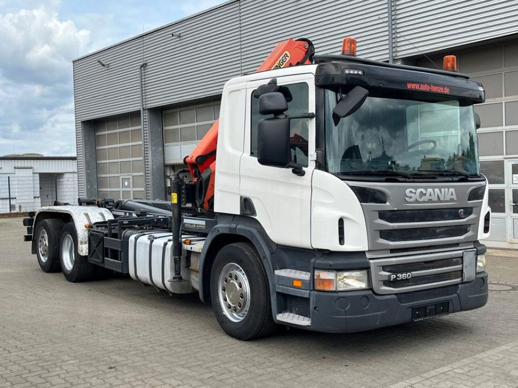 Scania P 360 6x2 Abrollkipper mit Kran Lift/Lenkachse Scania P 360 6x2 Abrollkipper mit Kran Lift/Lenkachse - 후크 리프트 트럭, 크레인 트럭 : 사진 2 Scania P 360 6x2 Abrollkipper mit Kran Lift/Lenkachse Scania P 360 6x2 Abrollkipper mit Kran Lift/Lenkachse - 후크 리프트 트럭, 크레인 트럭 : 사진 2