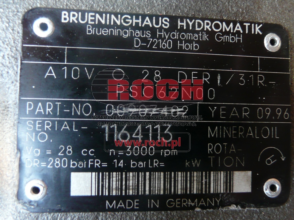 BRUENINGHAUS HYDROMATIK A10VO28DFR/31R-PSC62N00 00907402 - 유압 펌프 : 사진 2 BRUENINGHAUS HYDROMATIK A10VO28DFR/31R-PSC62N00 00907402 - 유압 펌프 : 사진 2