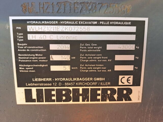 Liebherr LH40C Litronic Industry Long reach 43 Ton - 크롤러 굴삭기 : 사진 4 Liebherr LH40C Litronic Industry Long reach 43 Ton - 크롤러 굴삭기 : 사진 4