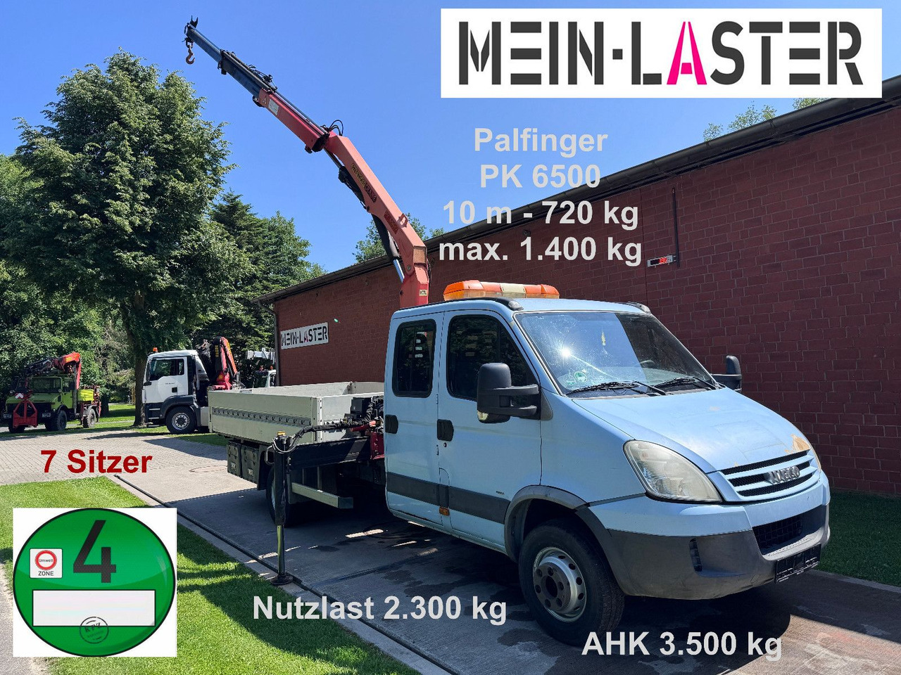 Iveco 65C180 3.0d Palfinger PK 6500 7 Sitzer NL 2300kg - 플랫베드 밴, 콤비 밴 : 사진 1 Iveco 65C180 3.0d Palfinger PK 6500 7 Sitzer NL 2300kg - 플랫베드 밴, 콤비 밴 : 사진 1