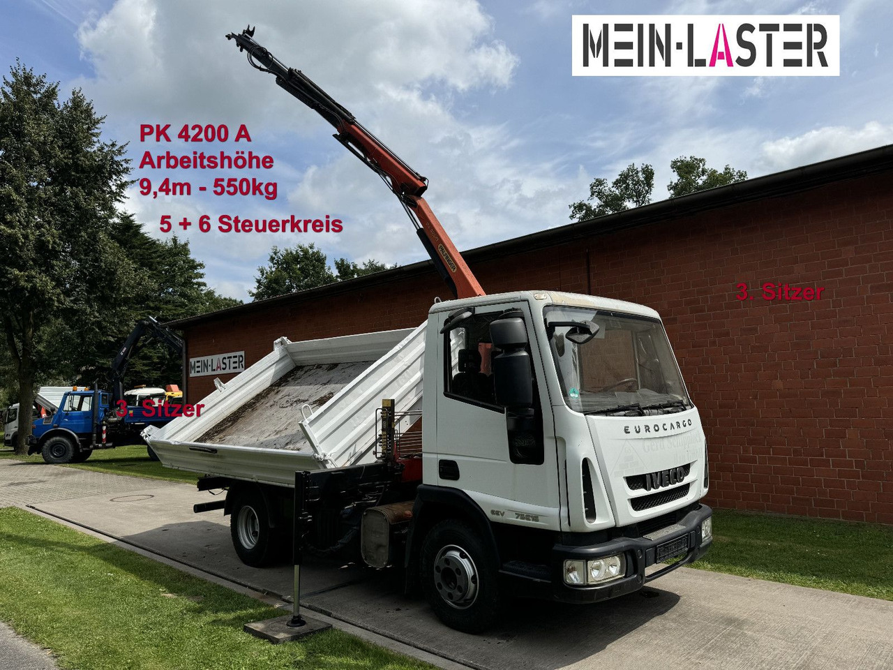 Iveco ML75E16 3 S-Kipper Kran PK 9,4m-550 kg Greifer - 덤프 밴 : 사진 1 Iveco ML75E16 3 S-Kipper Kran PK 9,4m-550 kg Greifer - 덤프 밴 : 사진 1