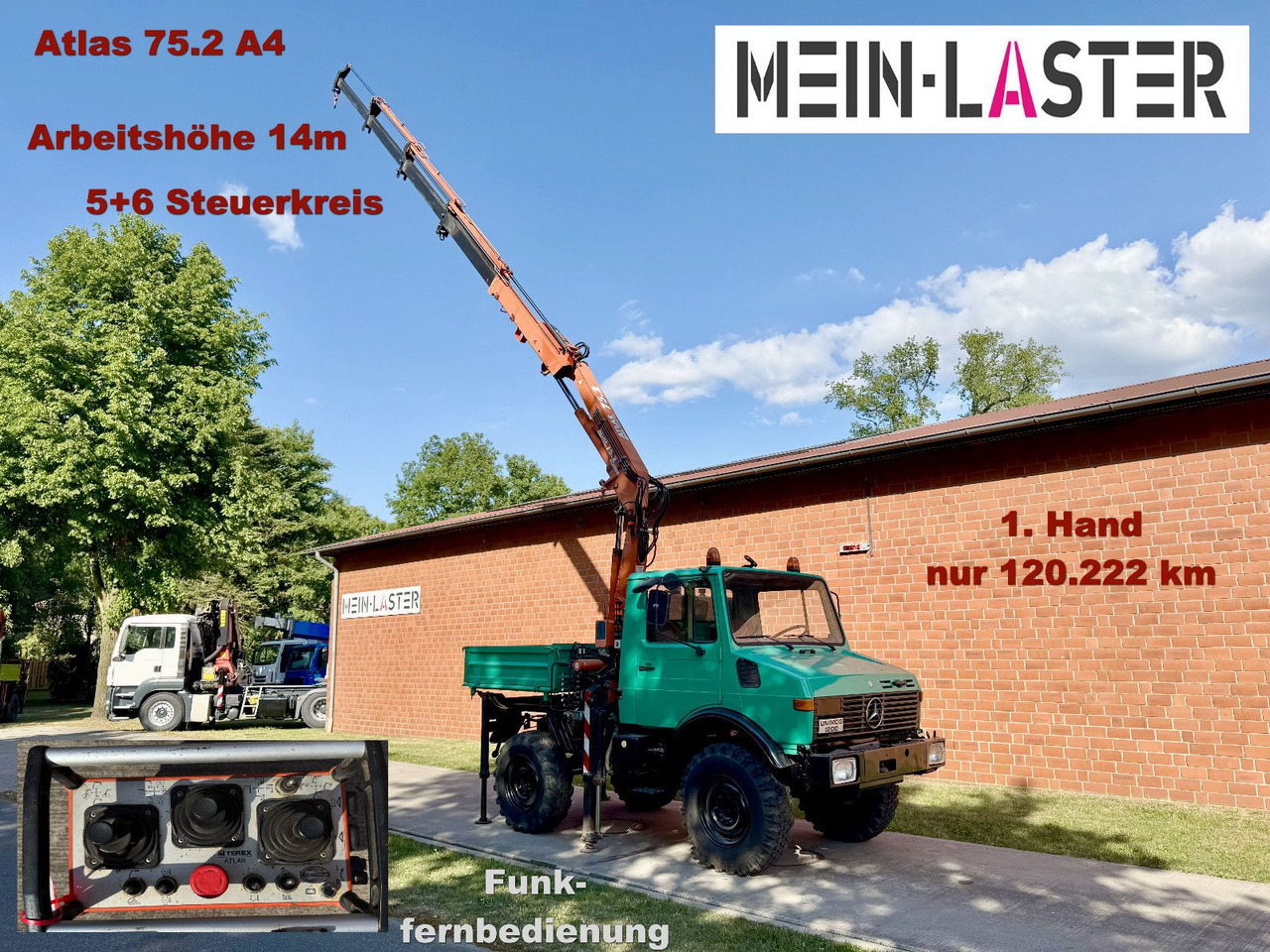 Unimog U 1200 Atlas 75.2 Kran 14 m Funk FB *1. Hand - 크레인 트럭 : 사진 1 Unimog U 1200 Atlas 75.2 Kran 14 m Funk FB *1. Hand - 크레인 트럭 : 사진 1