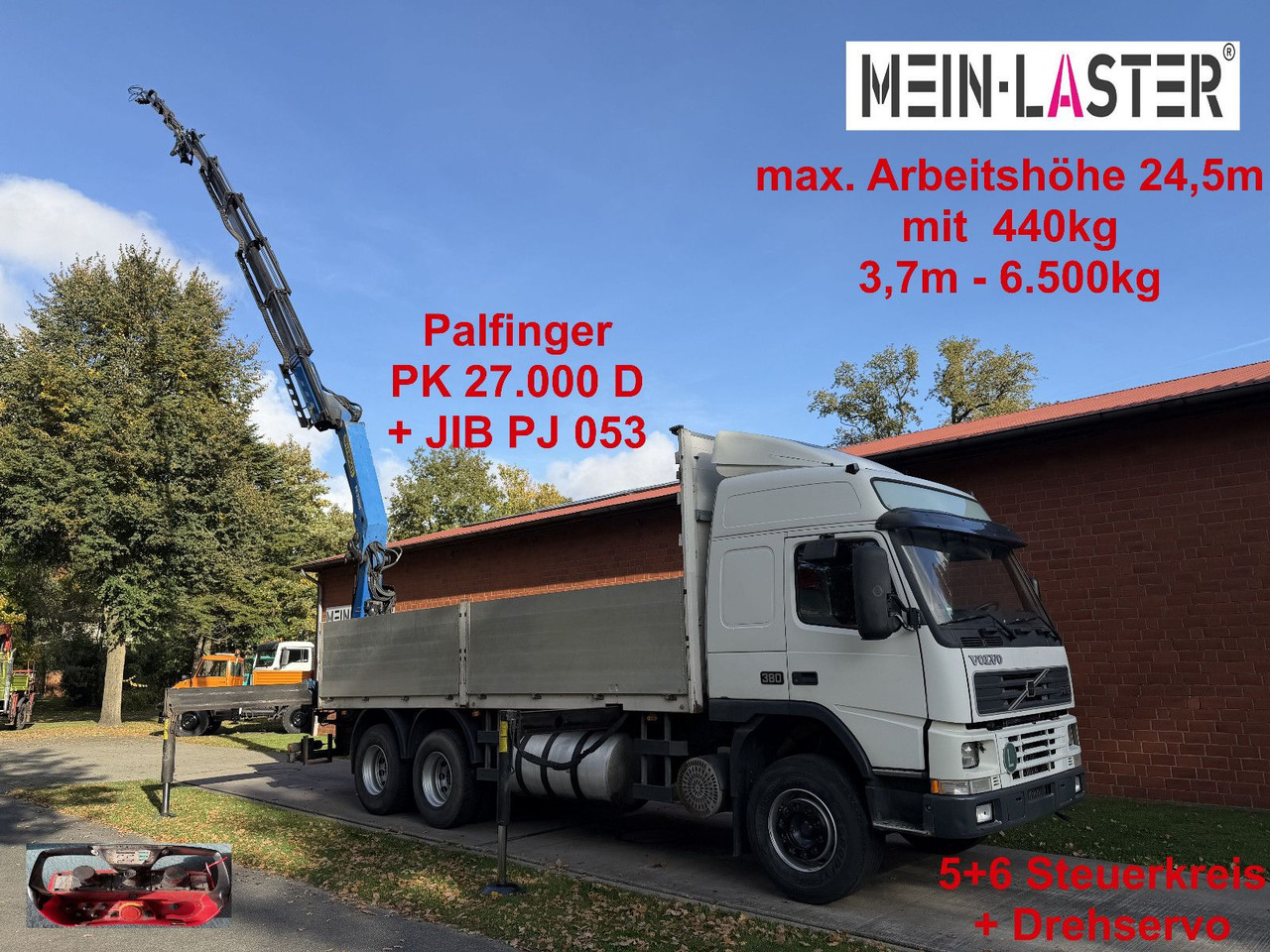 Volvo FM12 380 PK 27000D 24,5m 5+6 Deutscher LKW - 크레인 트럭 : 사진 1 Volvo FM12 380 PK 27000D 24,5m 5+6 Deutscher LKW - 크레인 트럭 : 사진 1