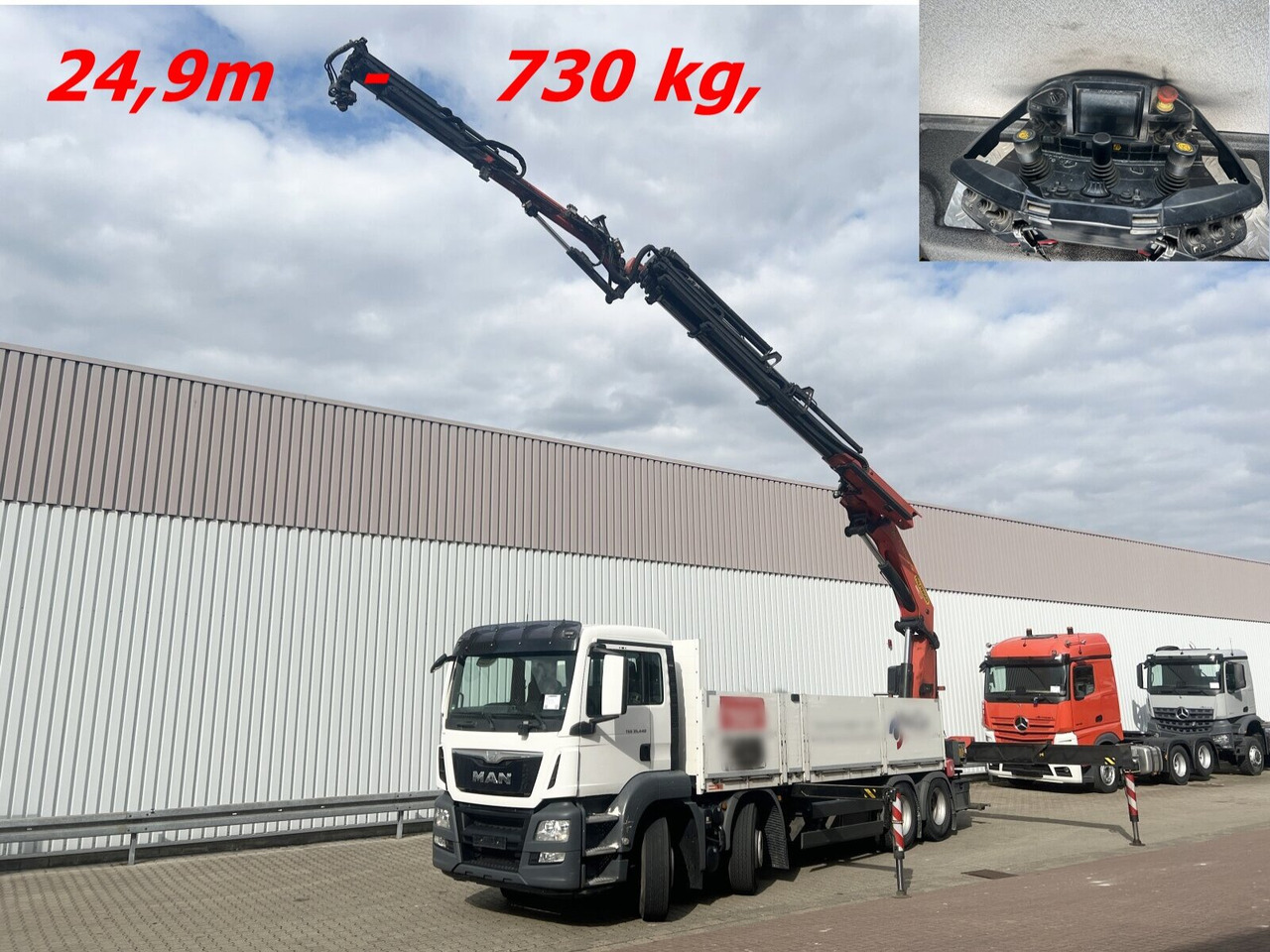 MAN TGS 35.440 8x4 BL TGS 35.440 8x4 BL, Navi, Heckkran Palfinger PK42002 SH-F + Jip PJ 060 B, 24,9m-730kg, Funk - 크레인 트럭, 드롭사이드/ 플랫베드 트럭 : 사진 1 MAN TGS 35.440 8x4 BL TGS 35.440 8x4 BL, Navi, Heckkran Palfinger PK42002 SH-F + Jip PJ 060 B, 24,9m-730kg, Funk - 크레인 트럭, 드롭사이드/ 플랫베드 트럭 : 사진 1