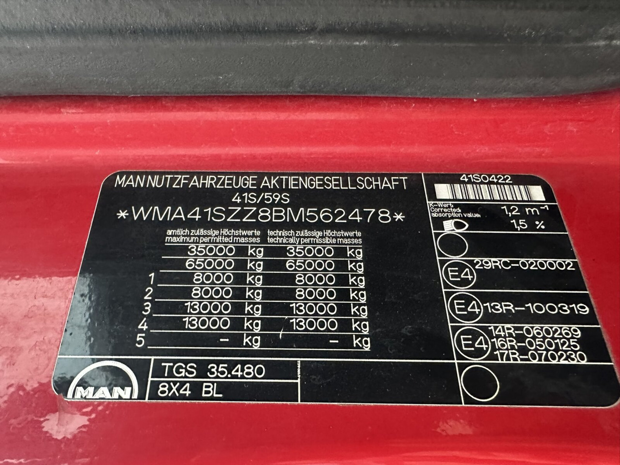 MAN TGS 35.480 8X4 BL TGS 35.400 8x4 BL, Schub-Knick bis 6,5m Container - 후크 리프트 트럭 : 사진 5 MAN TGS 35.480 8X4 BL TGS 35.400 8x4 BL, Schub-Knick bis 6,5m Container - 후크 리프트 트럭 : 사진 5