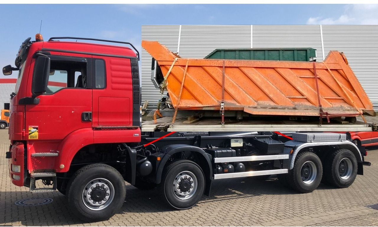 MAN TGS 41.480 8X8 BB TGS 41.480 8X8 BB, Bender Stahlmulde ca. 18m³, hydr. Heckklappe - 캡 새시 트럭 : 사진 1 MAN TGS 41.480 8X8 BB TGS 41.480 8X8 BB, Bender Stahlmulde ca. 18m³, hydr. Heckklappe - 캡 새시 트럭 : 사진 1