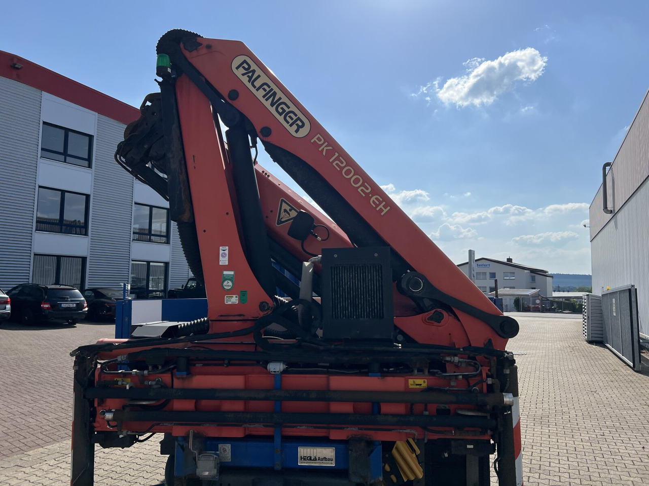 Mercedes-Benz Antos 1836 L 4x2 Antos 1836 L 4x2, Glastransporter, Heckkran Palfinger Pk 12002-EH, Funk - 크레인 트럭 : 사진 3 Mercedes-Benz Antos 1836 L 4x2 Antos 1836 L 4x2, Glastransporter, Heckkran Palfinger Pk 12002-EH, Funk - 크레인 트럭 : 사진 3