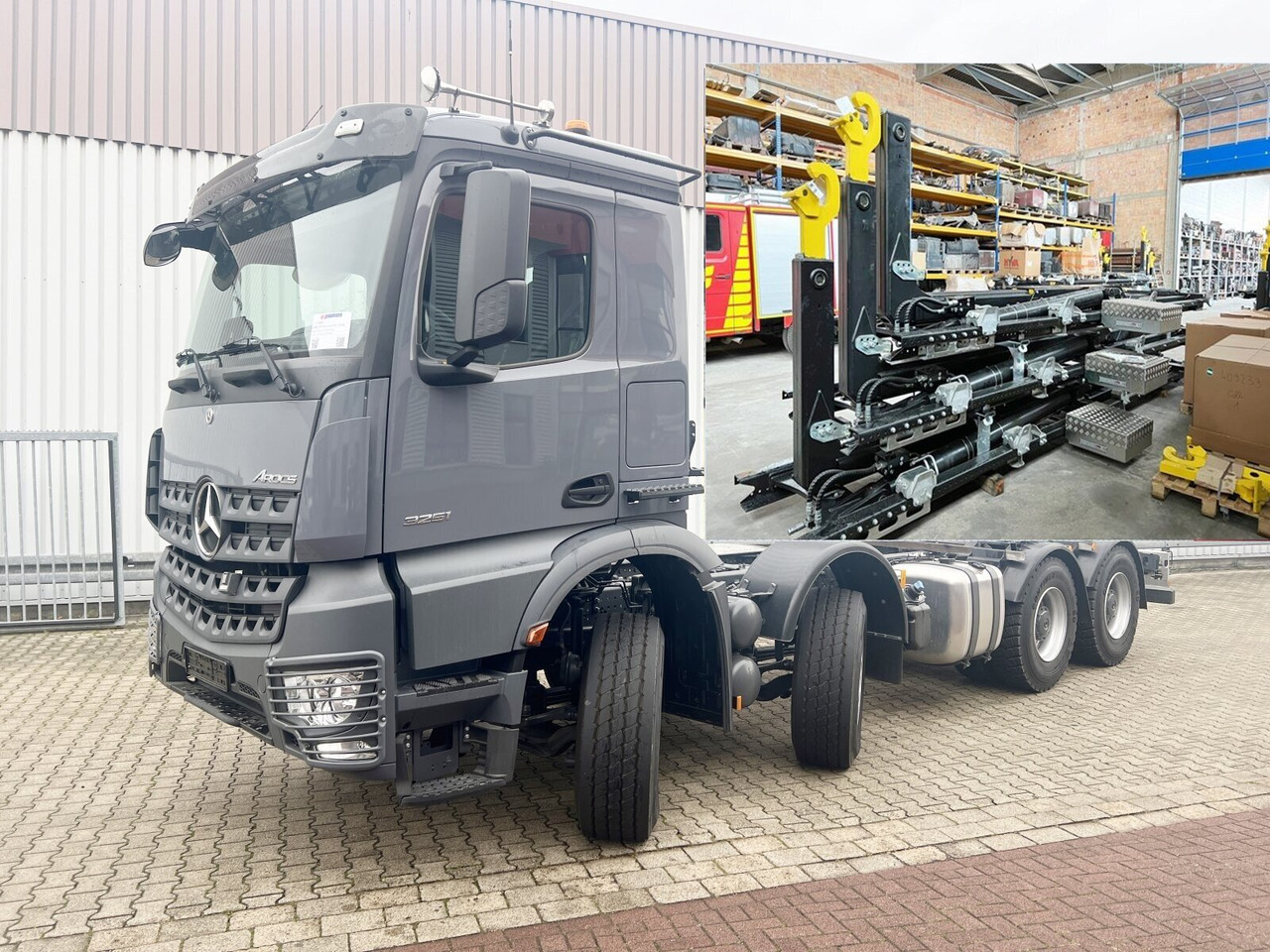 Mercedes-Benz Arocs 3251 L 8x4/4 Arocs 3251 L 8x4/4, Motorabtrieb - 후크 리프트 트럭 : 사진 1 Mercedes-Benz Arocs 3251 L 8x4/4 Arocs 3251 L 8x4/4, Motorabtrieb - 후크 리프트 트럭 : 사진 1
