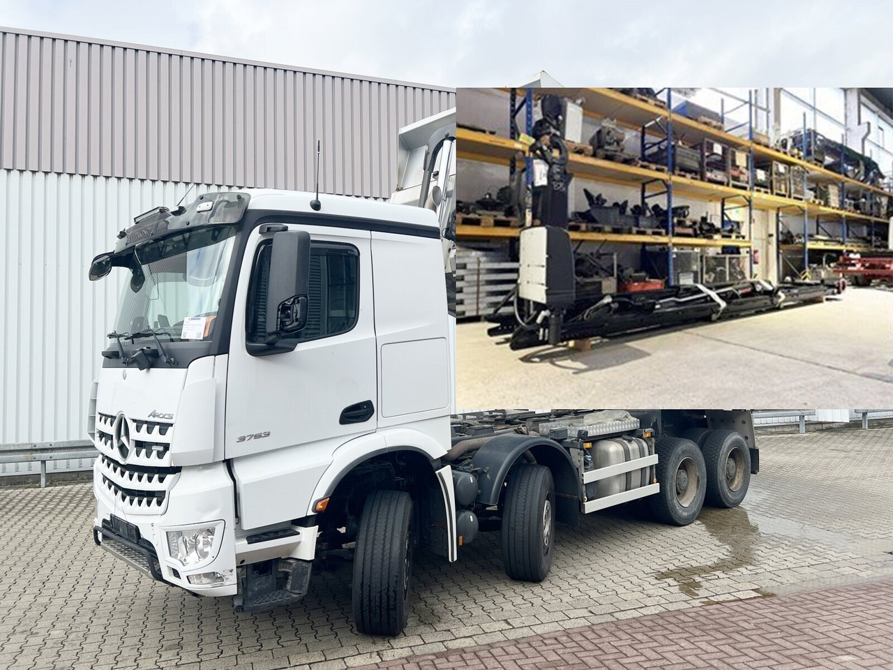 Mercedes-Benz Arocs 3253 K 8x4/4 Arocs 3253 K 8x4/4, Retarder, Motorabtrieb - 후크 리프트 트럭 : 사진 1 Mercedes-Benz Arocs 3253 K 8x4/4 Arocs 3253 K 8x4/4, Retarder, Motorabtrieb - 후크 리프트 트럭 : 사진 1